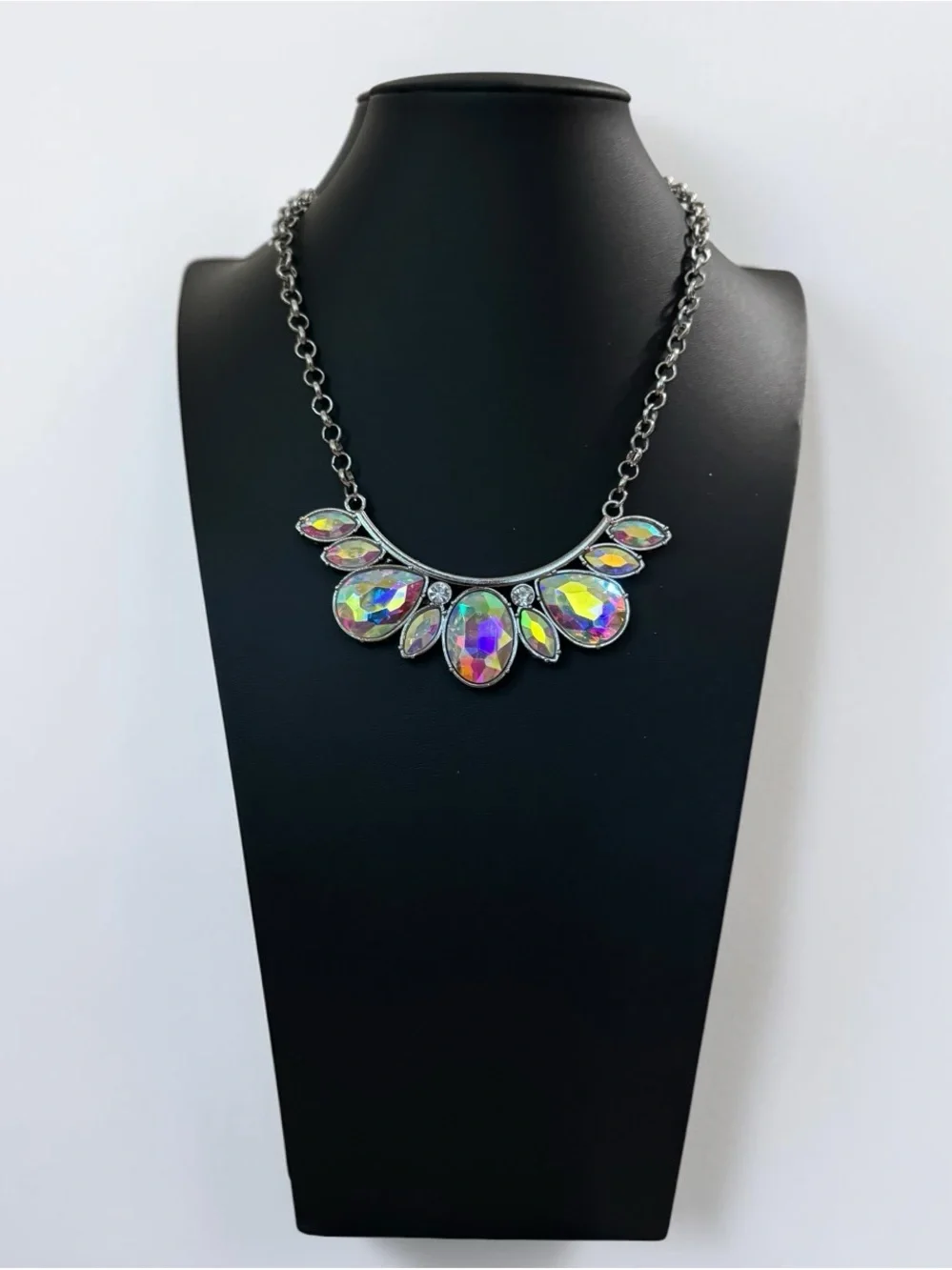 Lot Of 4 ChunkyCrystal boho bib $ pendent necklaces